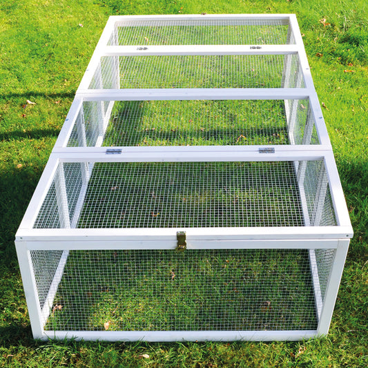 Hasenstall Kaninchenstall Meerschweinchenstall Auslauf Weiss 402