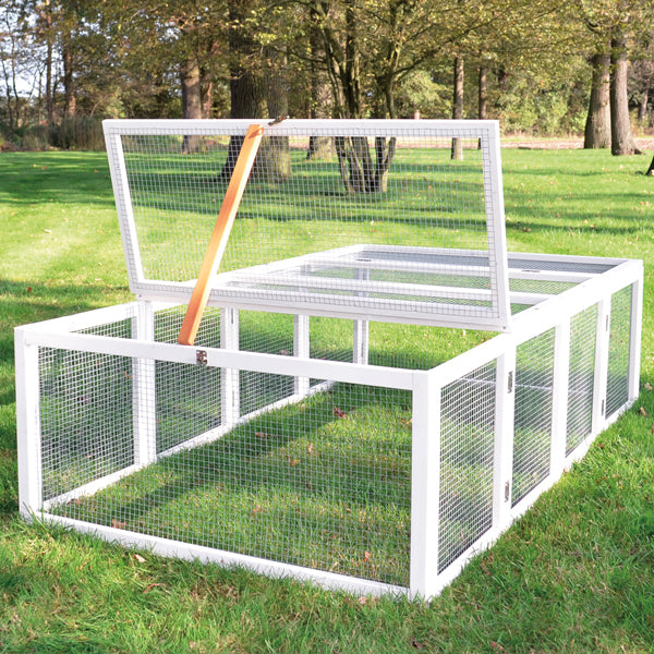 Hasenstall Kaninchenstall Meerschweinchenstall Auslauf Weiss 402