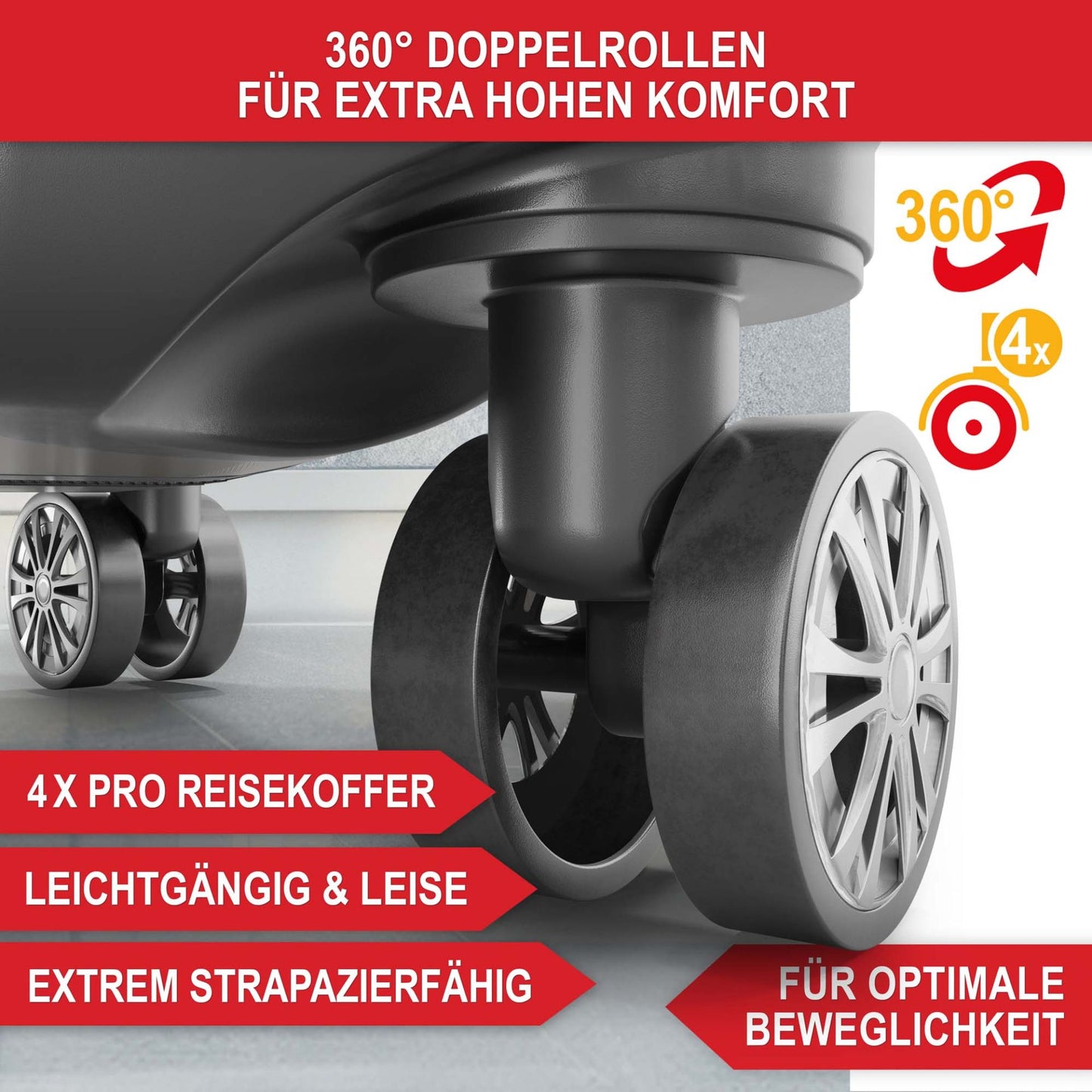 3 teiliges Kofferset Champanger S-M-L