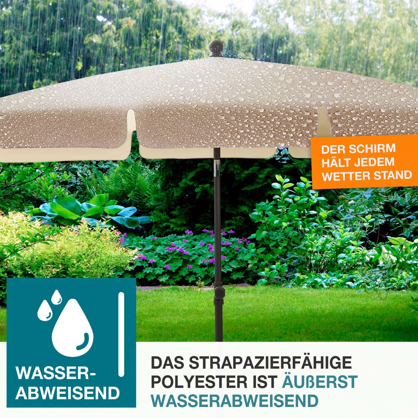 Sonnenschirm Beige 125 x 200 cm (B x T)