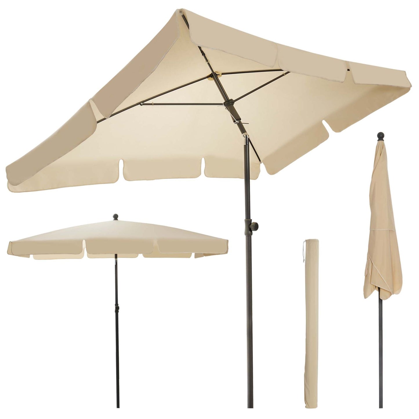 Sonnenschirm Beige 125 x 200 cm (B x T)