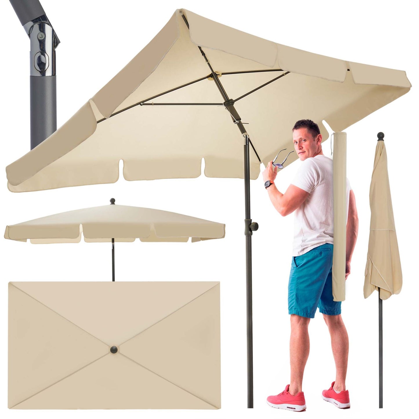 Sonnenschirm Beige 125 x 200 cm (B x T)