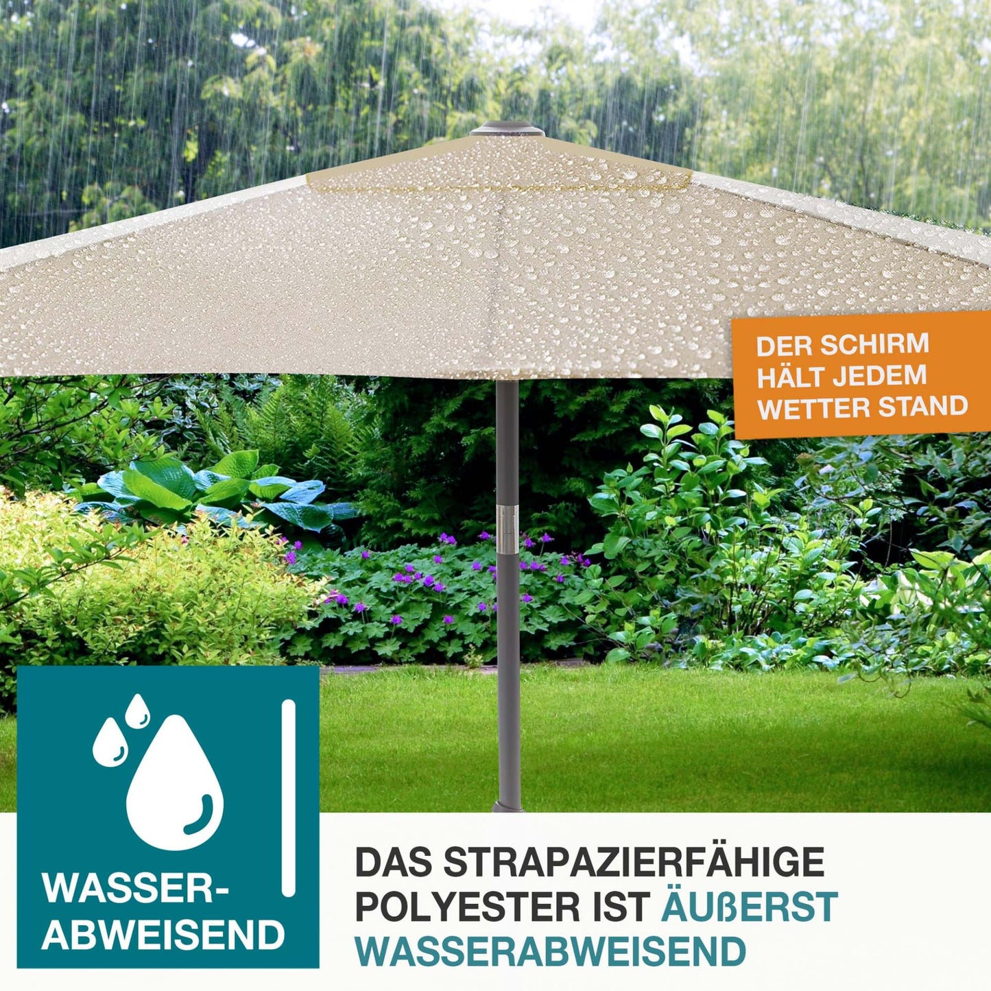 !! Bitte Lesen !! Sonnenschirm mit Kurbel Beige 140 x 210 cm