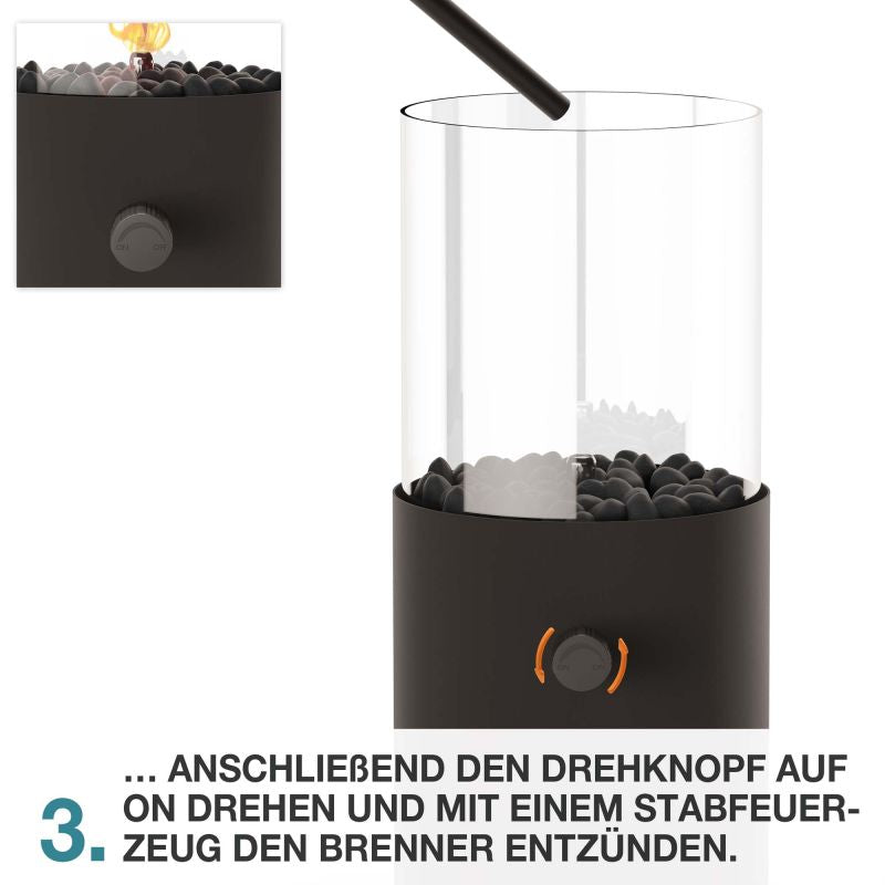Tischkamin Gas Schwarz