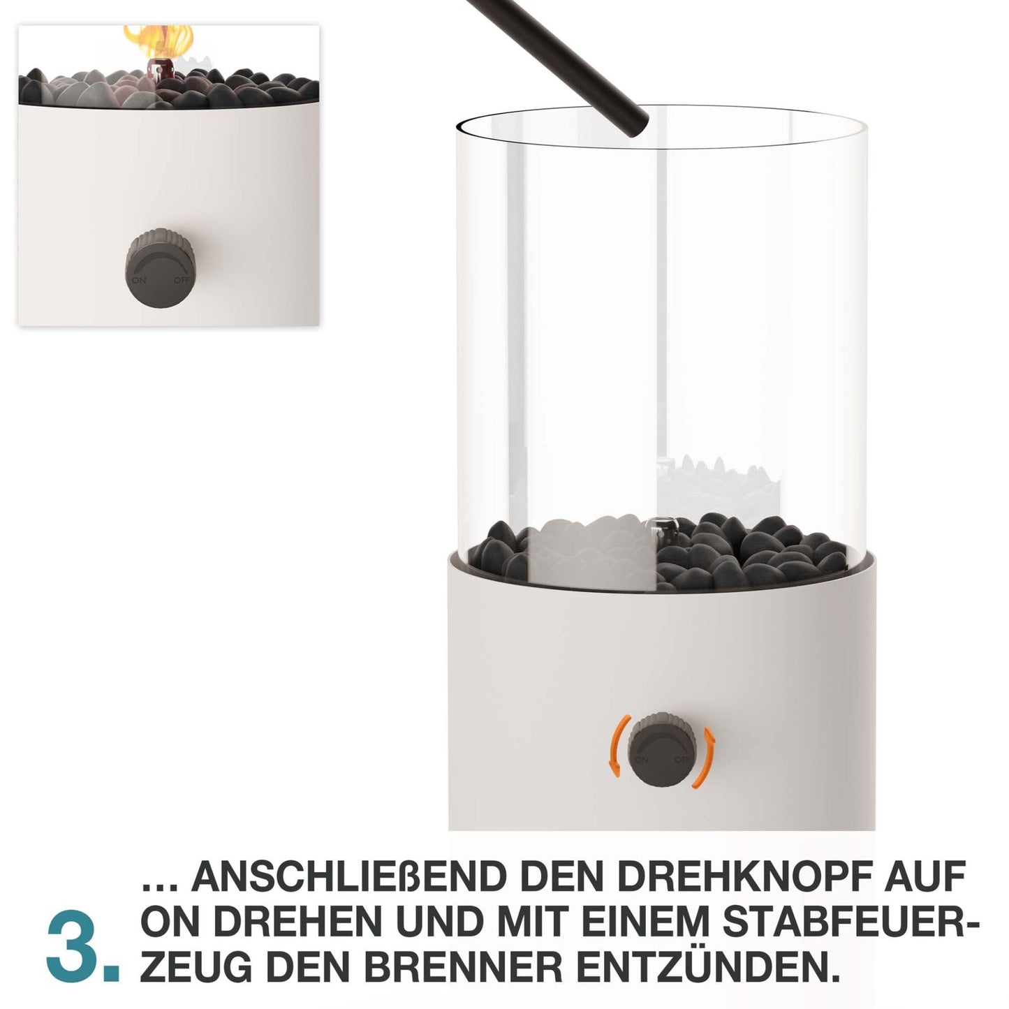 Tischkamin Gas Creme