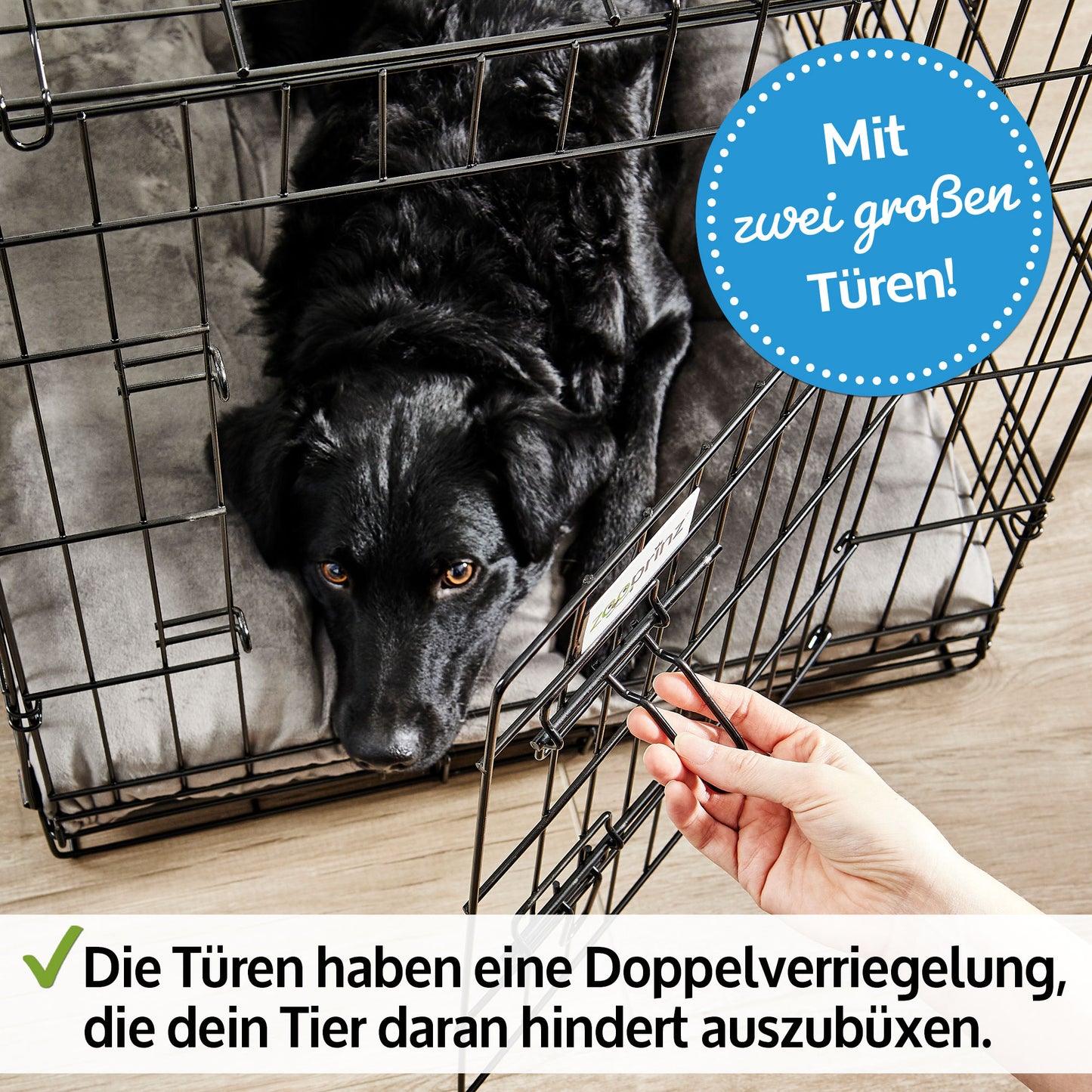 Hundetransportbox Größe XL – 105 x 70 x 76 cm (L x B x H), Gewicht 14,3 kg