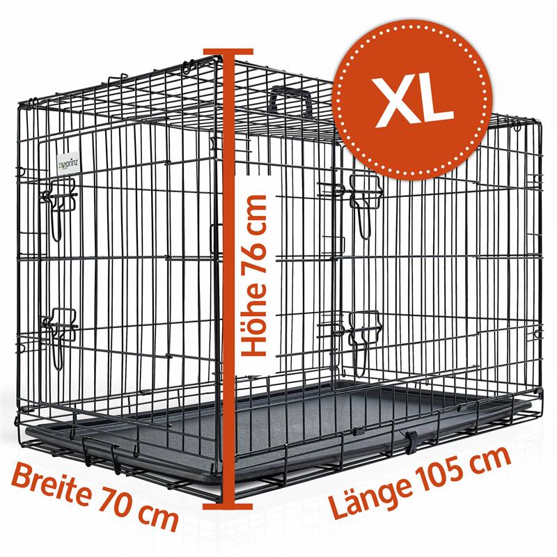 Hundetransportbox Größe XL – 105 x 70 x 76 cm (L x B x H), Gewicht 14,3 kg