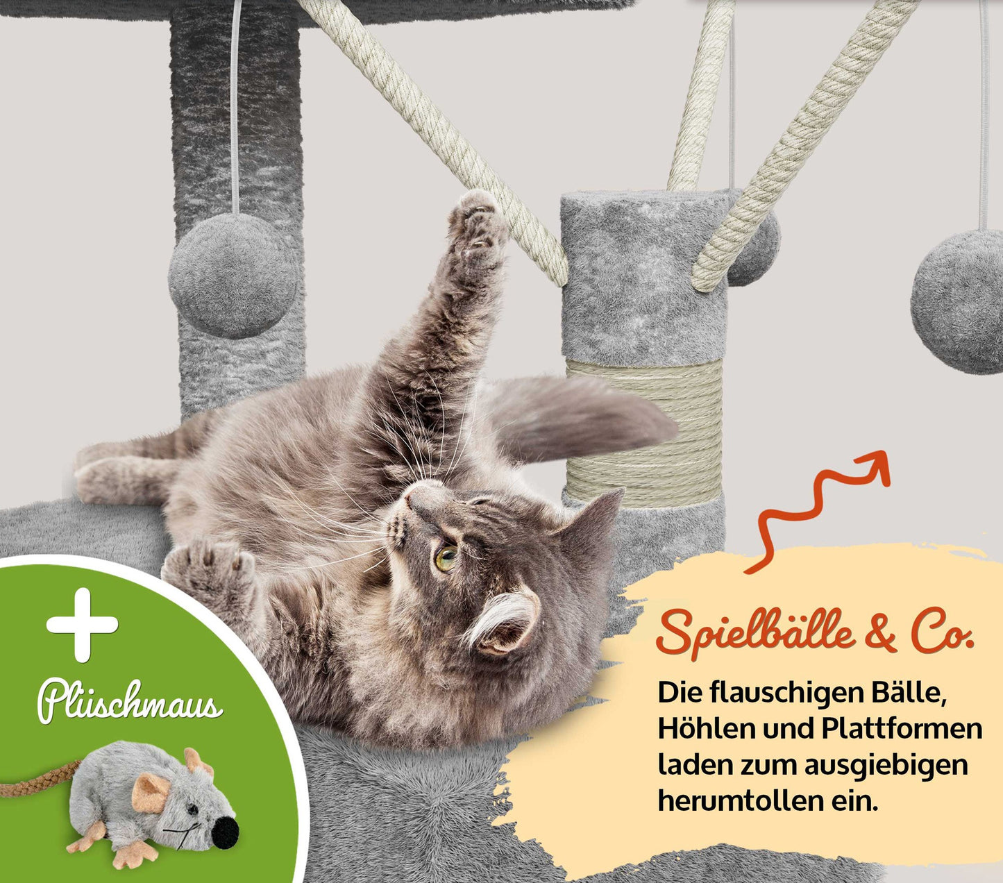 Kitty Hell Grau Katzenbaum Kletterbaum Katzenkratzbaum Katzen