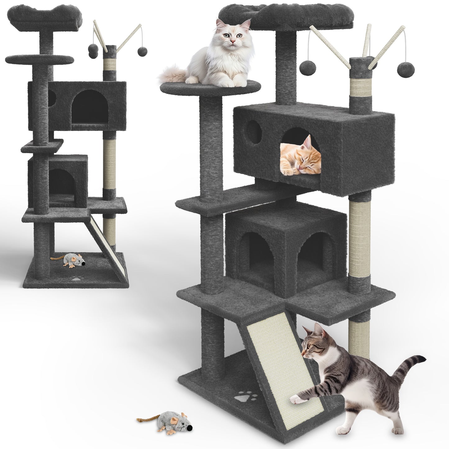 ! Bitte Lesen !! Retourenware ! Kitty Dunkel Grau Katzenbaum Kletterbaum Katzenkratzbaum Katzen