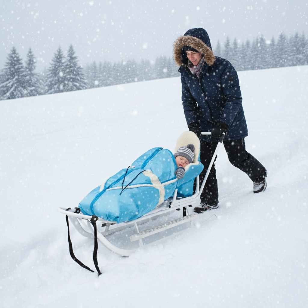 Metallschlitten Komplettset Babyschlitten Kinderschlitten    Ein Modell das mitwächst   Hellblau 001