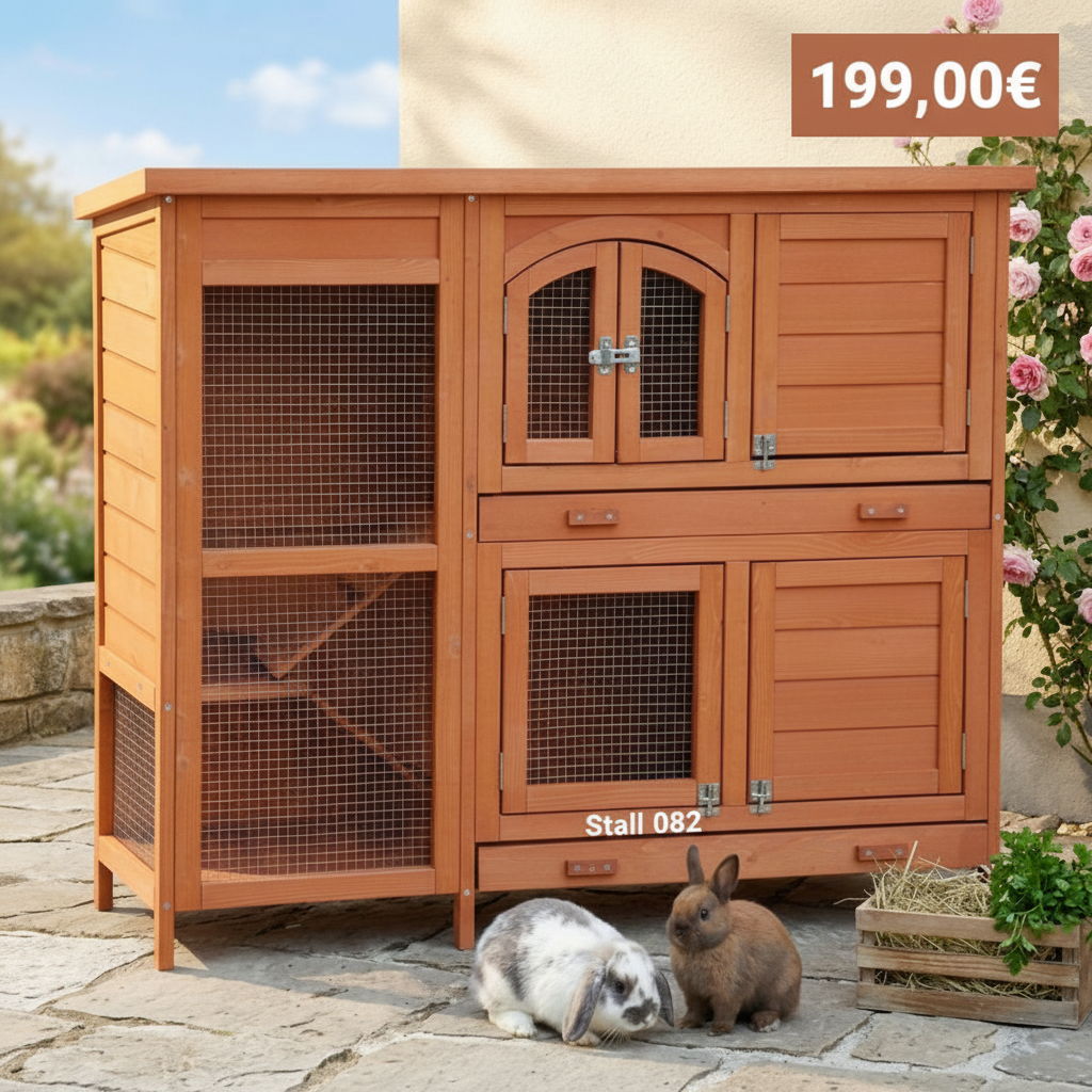 Hasenstall Kaninchenstall Meerschweinchenstall Krümel  Rot/ Braun