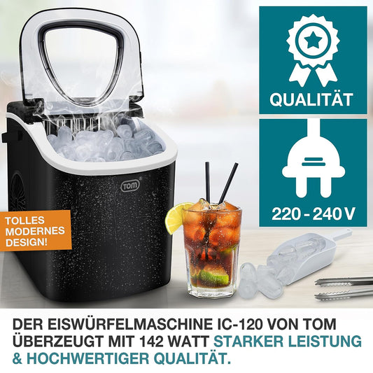 BITTE LESEN !!! Retourenware ! Eiswürfelmaschine Eiswürfelbereiter Eiswürfel Eiswürfelmacher mit 1,3 l Schwarz