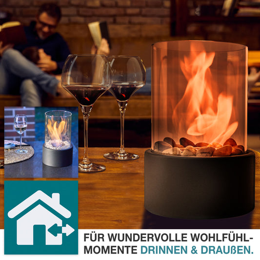 Tischkamin Tischfeuer Bio Ethanol Zimmer Innen Außen Deko Kamin Indoor Feuer