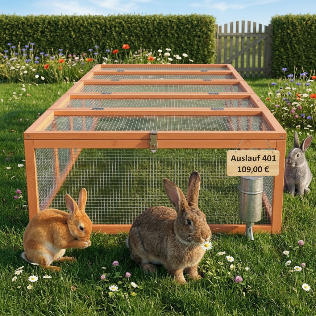 Hasenstall Kaninchenstall Meerschweinchenstall Auslauf XL braunen Holzton 401