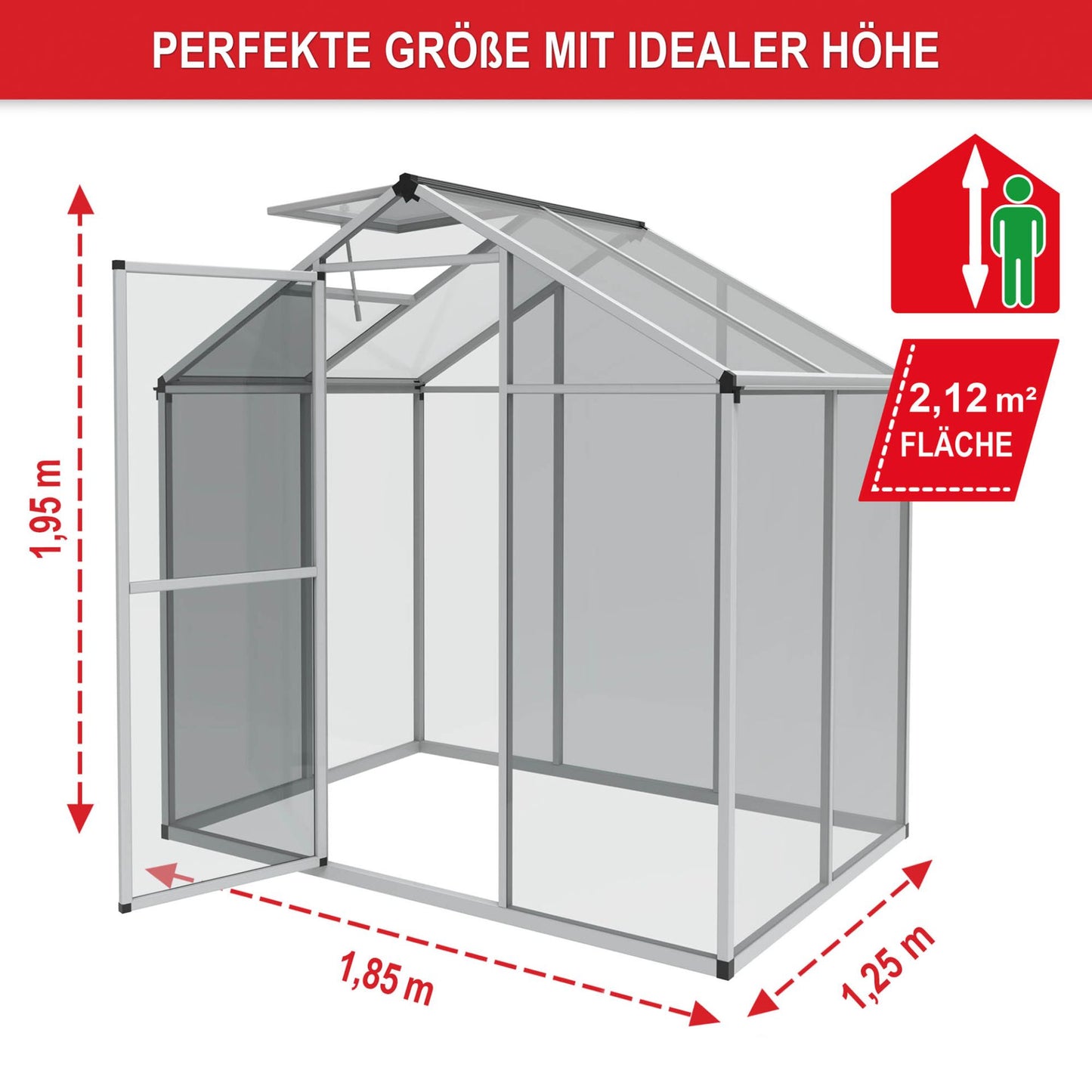 Gewächshaus Aluminium M
