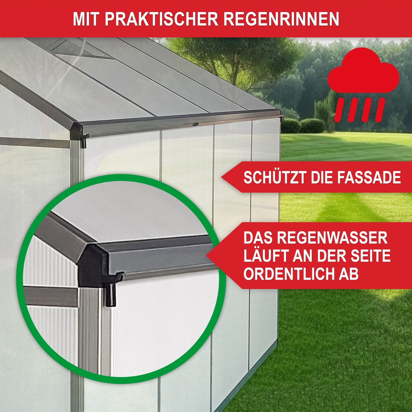 Gewächshaus Aluminium L