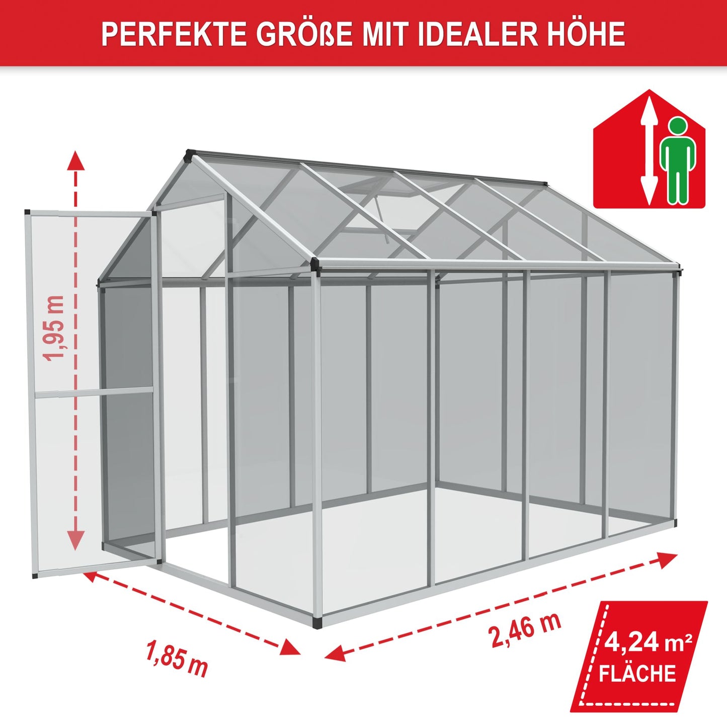 Gewächshaus Aluminium XL