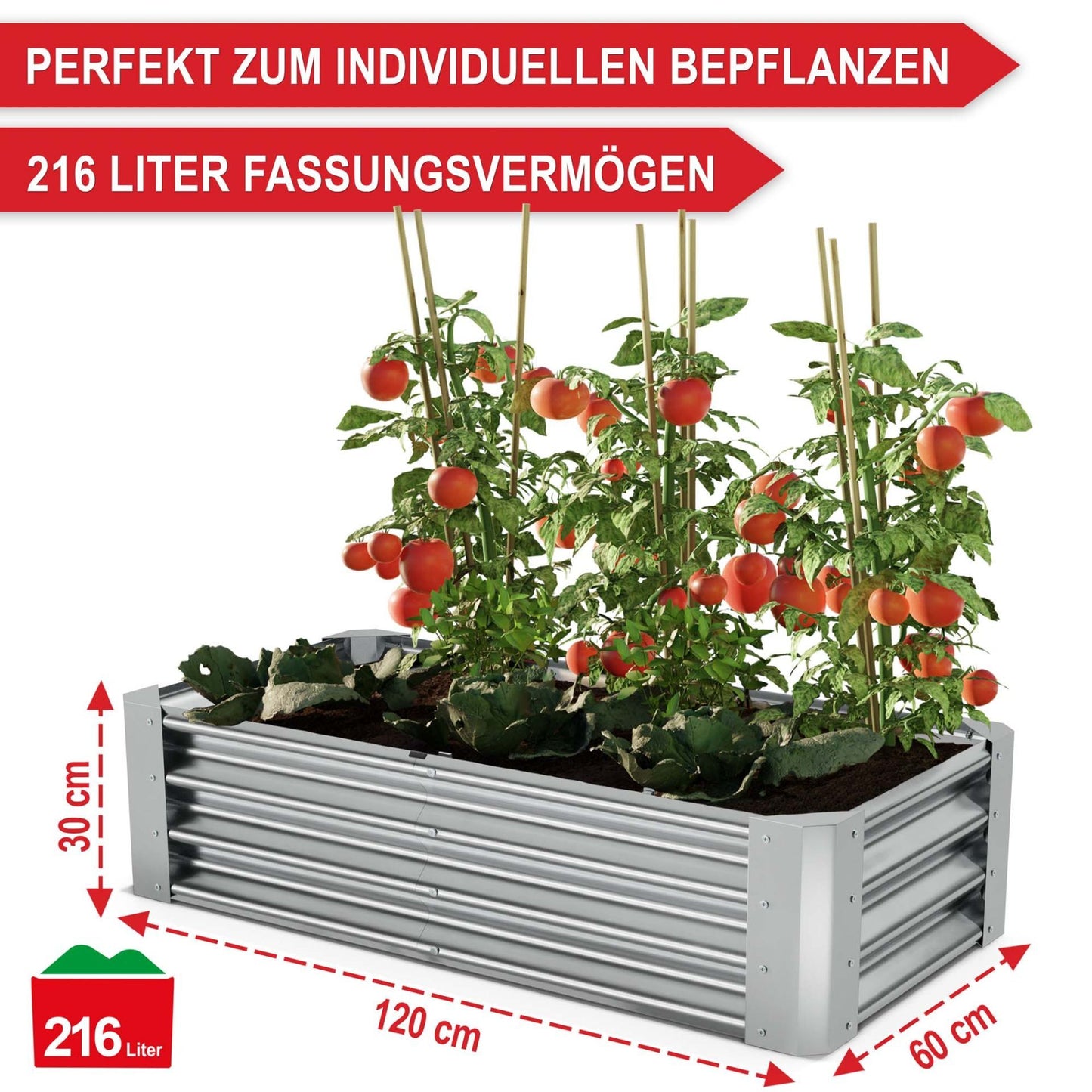Hochbeet Stahl Silber S