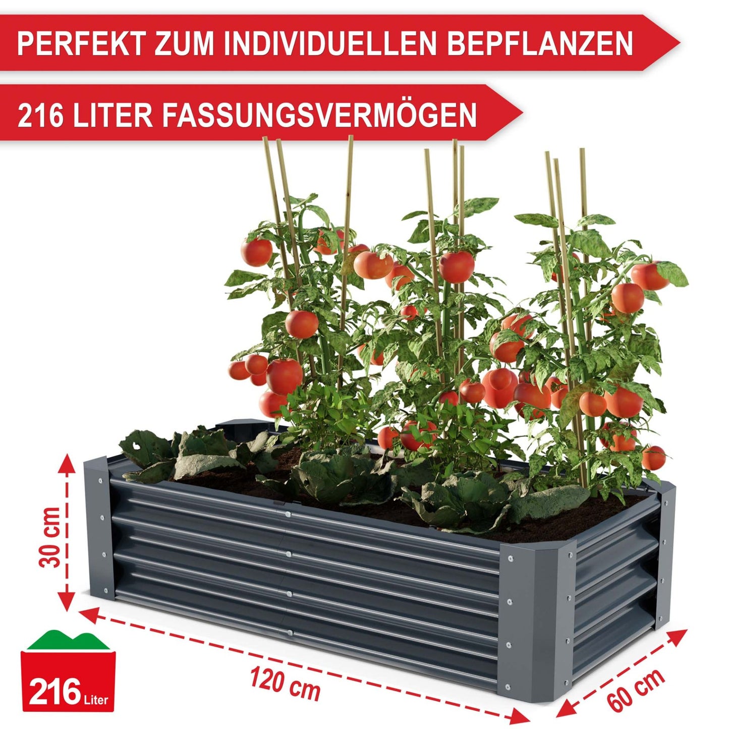 Hochbeet Stahl Anthrazit S