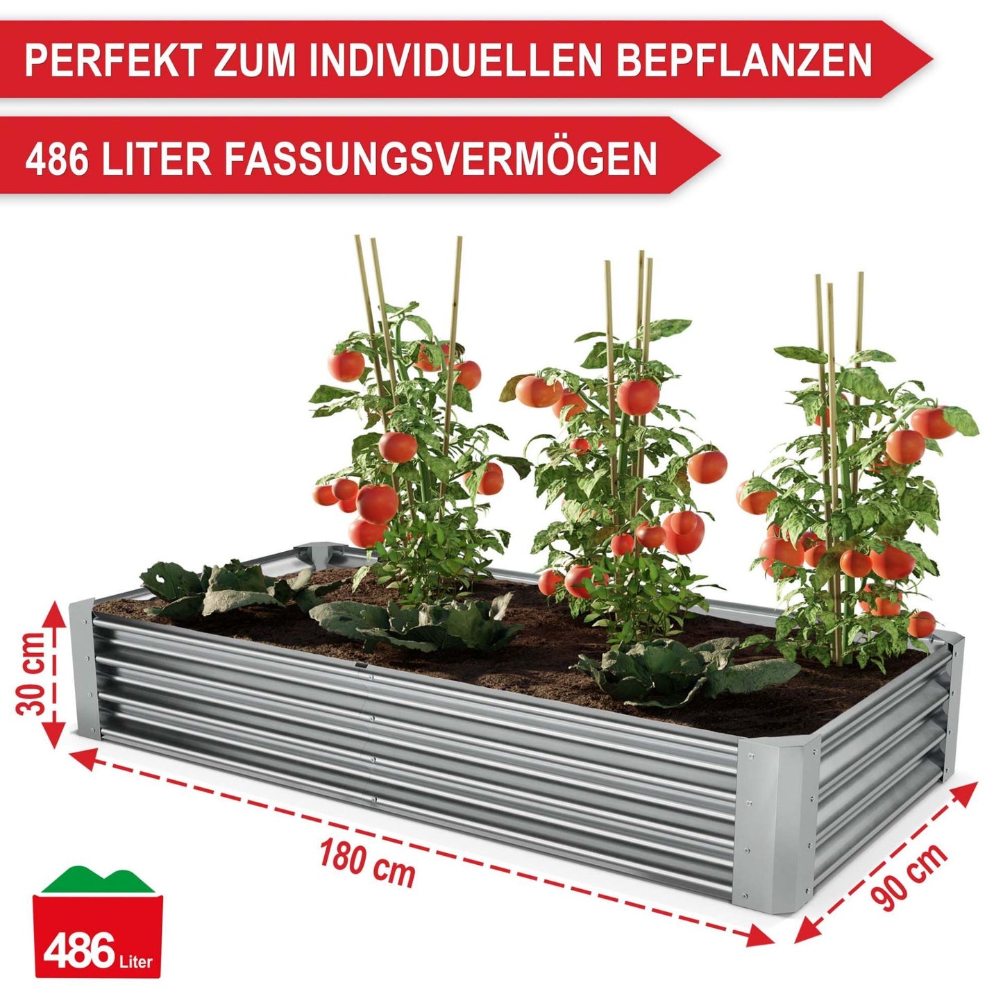 Hochbeet Stahl Silber M