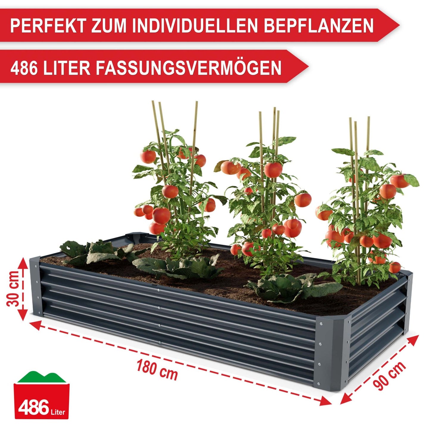 Hochbeet Stahl Anthrazit M