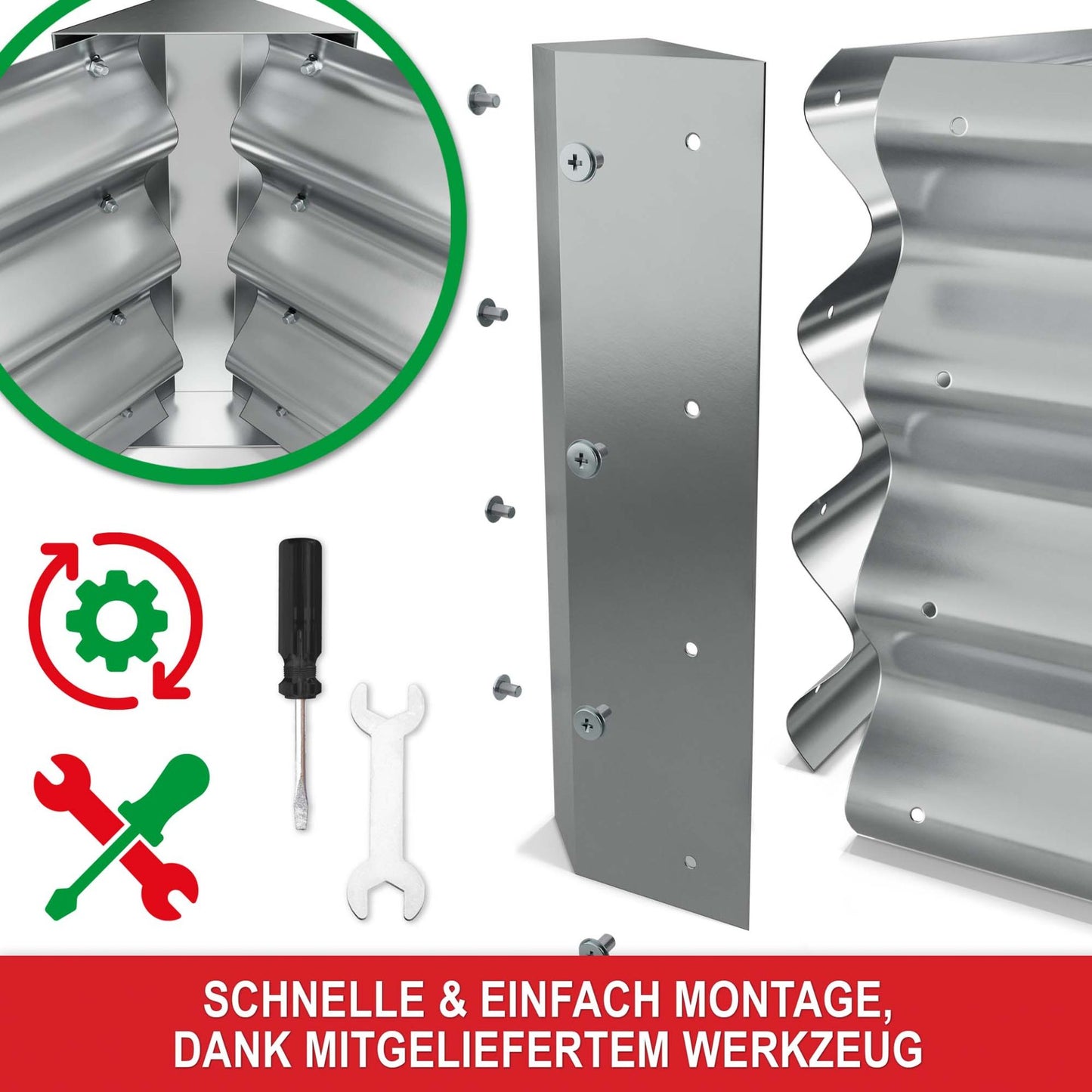 Hochbeet Stahl Silber L