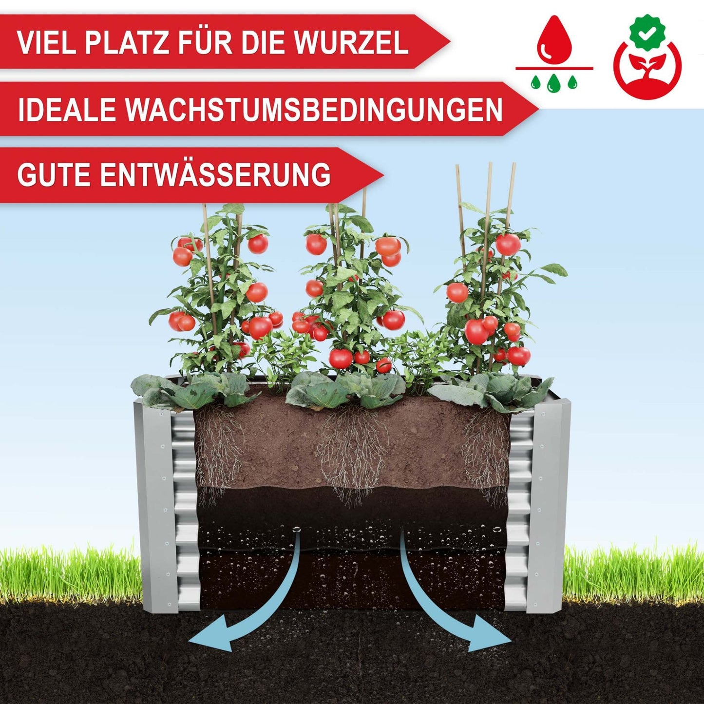 Hochbeet Stahl Silber L