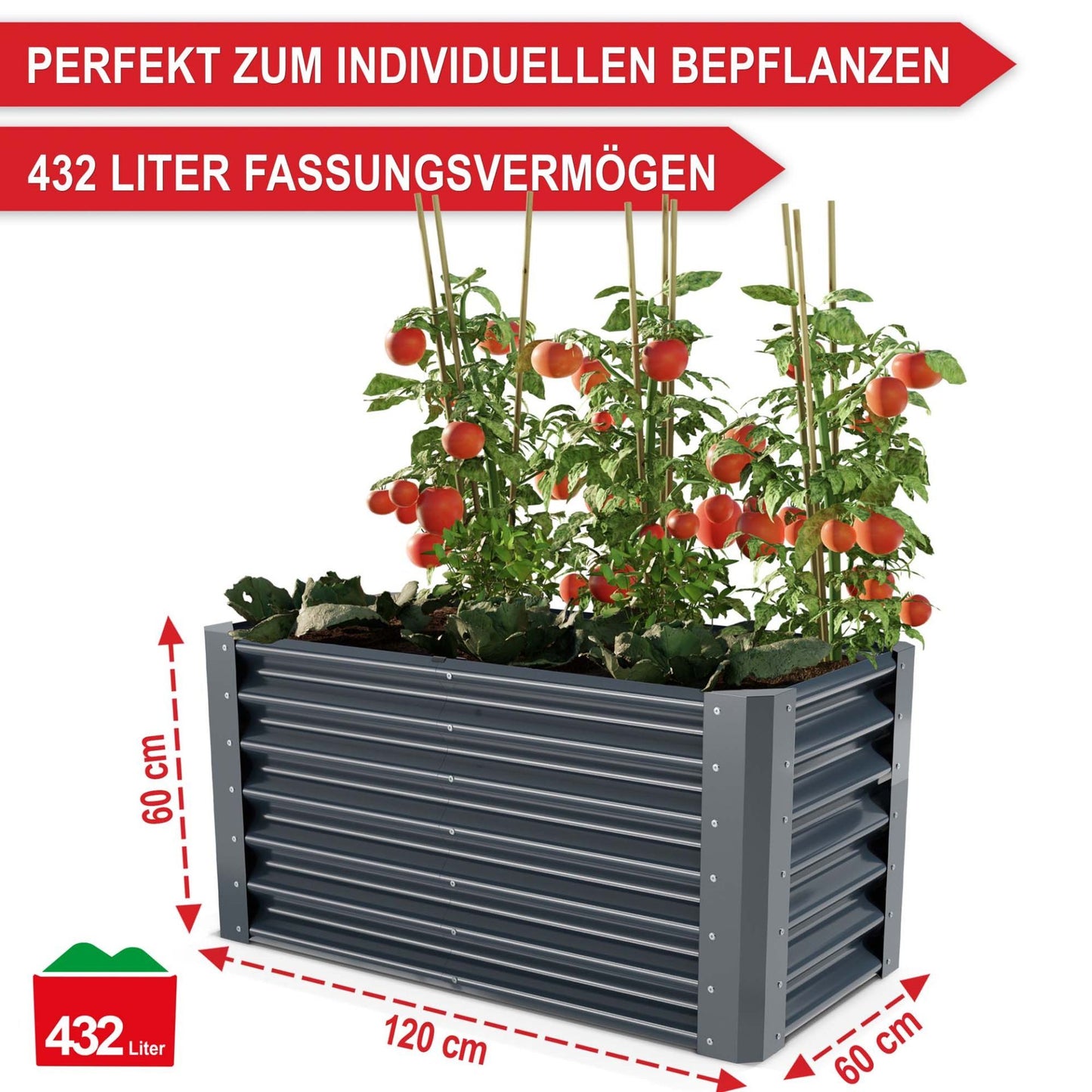 Hochbeet Stahl Anthrazit L