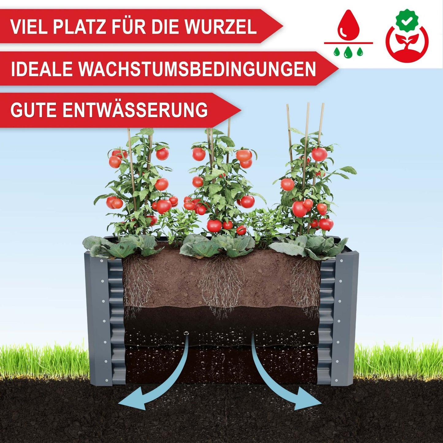 Hochbeet Stahl Anthrazit L