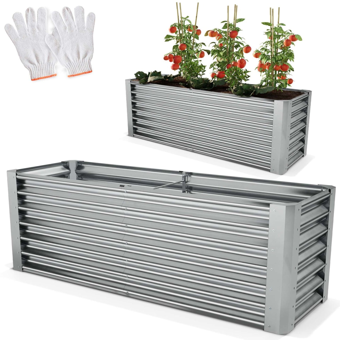 Hochbeet Stahl Silber XL