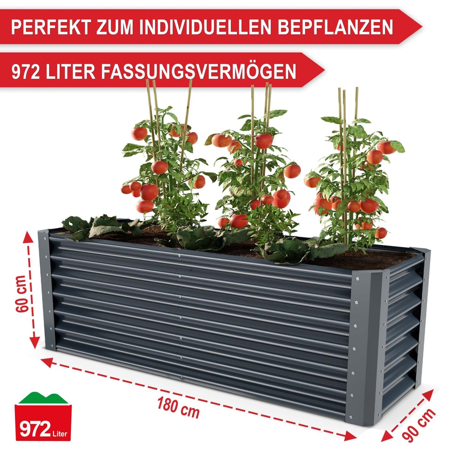 Hochbeet Stahl Anthrazit XL