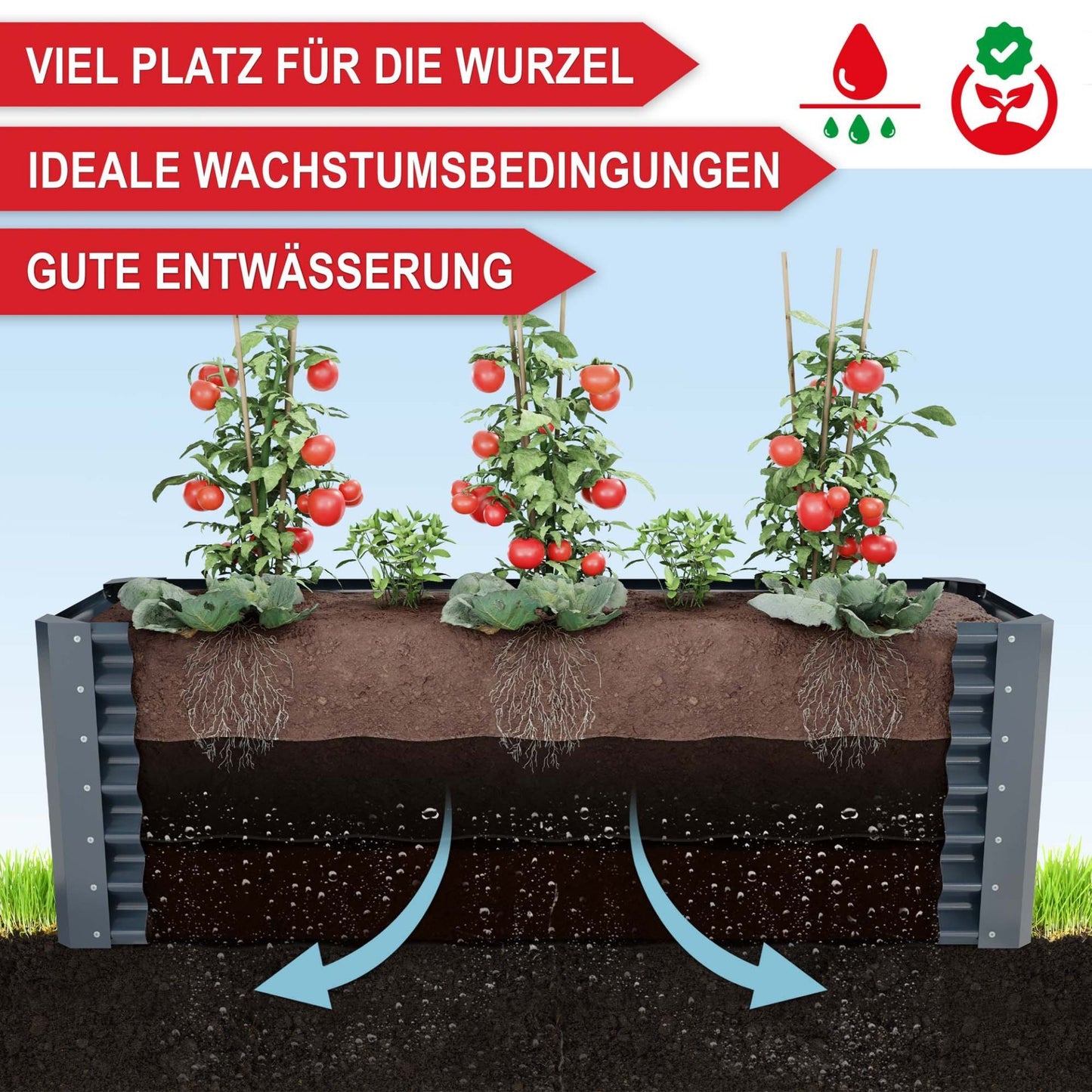 Hochbeet Stahl Anthrazit XL
