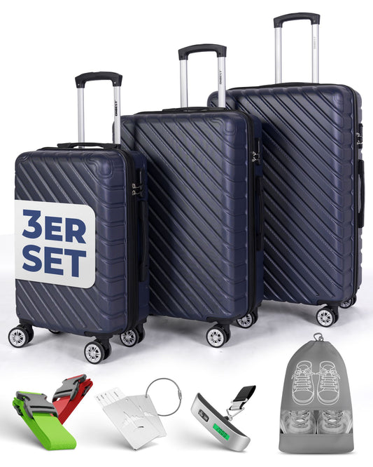 Kofferset 3-teilig Dunkel Blau Koffer Reisen 20" 24" 28"