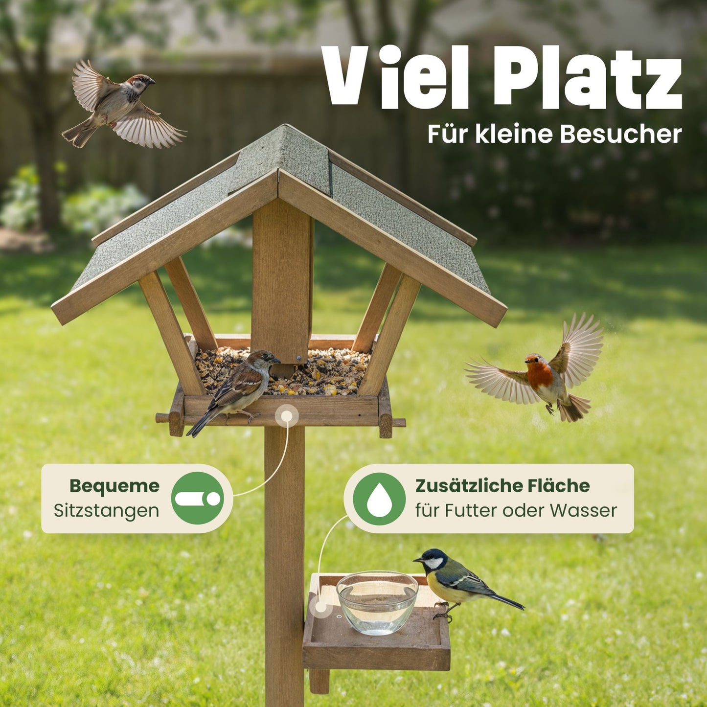 Vogelhaus Futterstation Futterhaus mit Ständer Heaven
