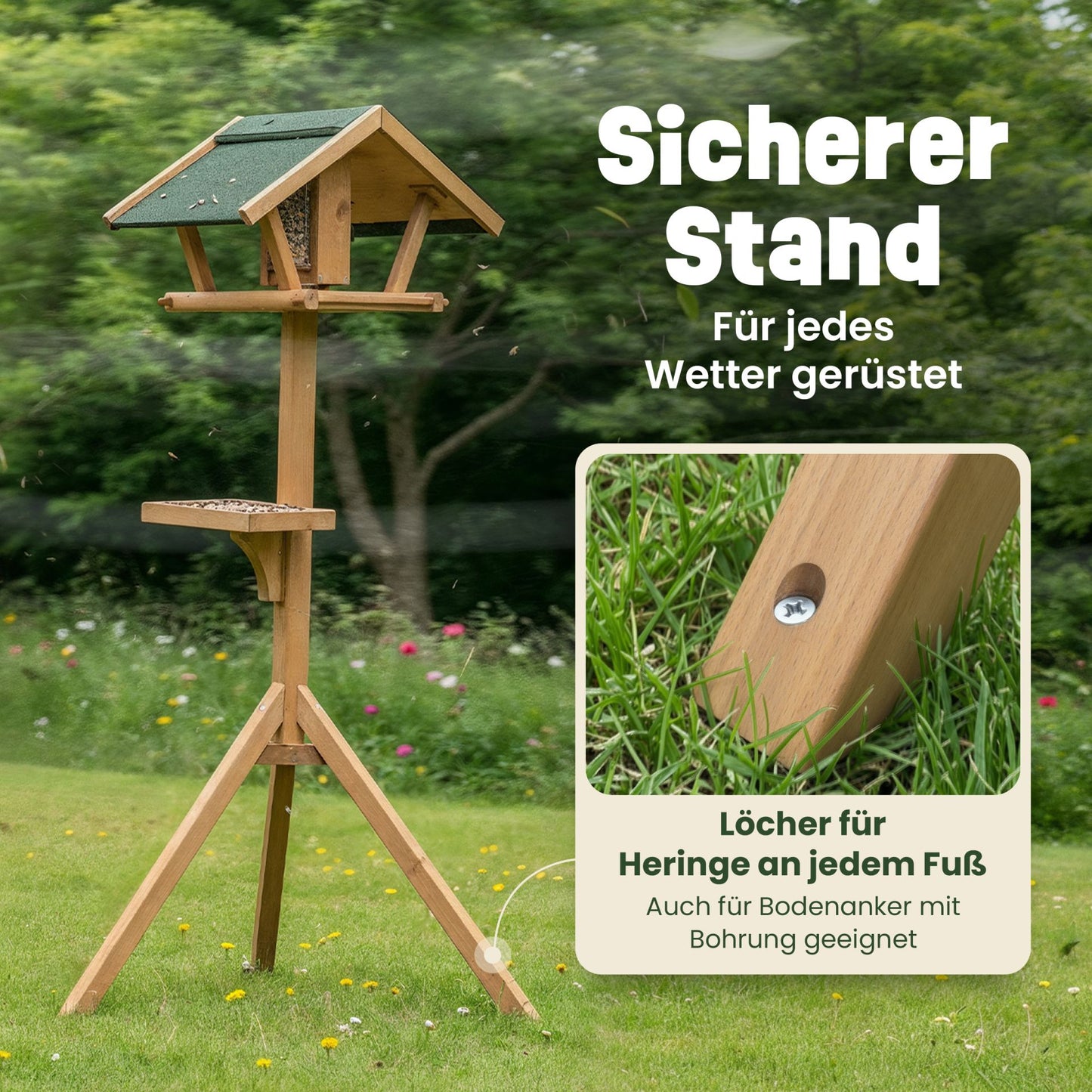 Vogelhaus Futterstation Futterhaus mit Ständer Heaven