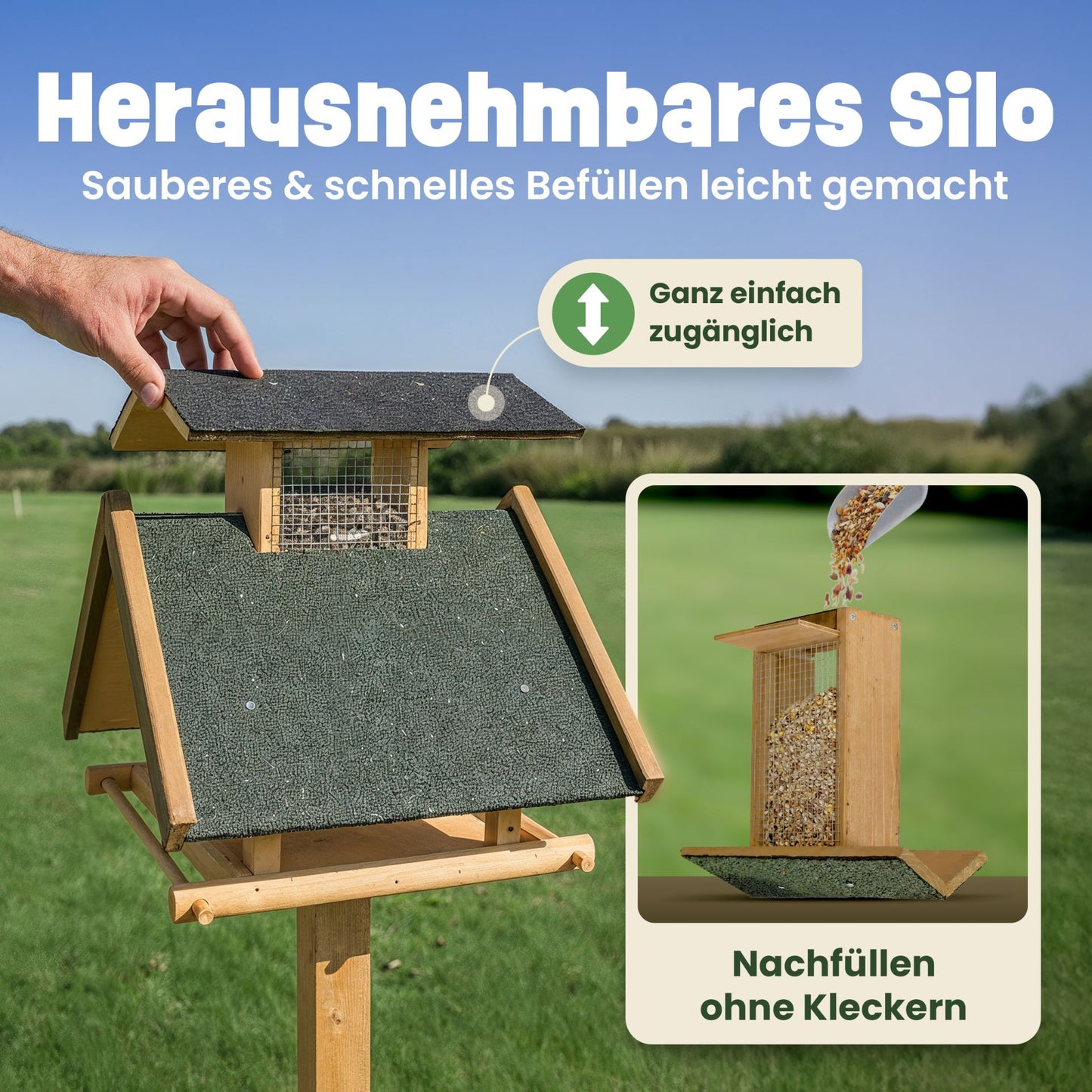 Vogelhaus Futterstation Futterhaus mit Ständer Heaven