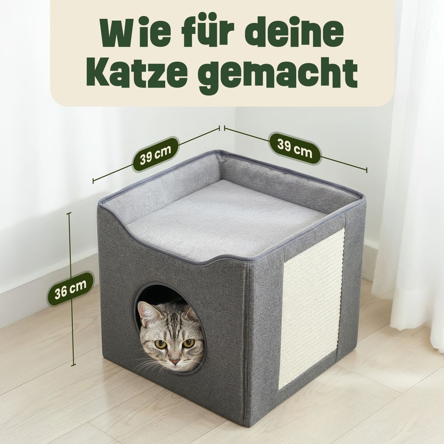 Katzenhütte Katzenhaus Katzenbox Katzenvilla Katzenhöhle   46602