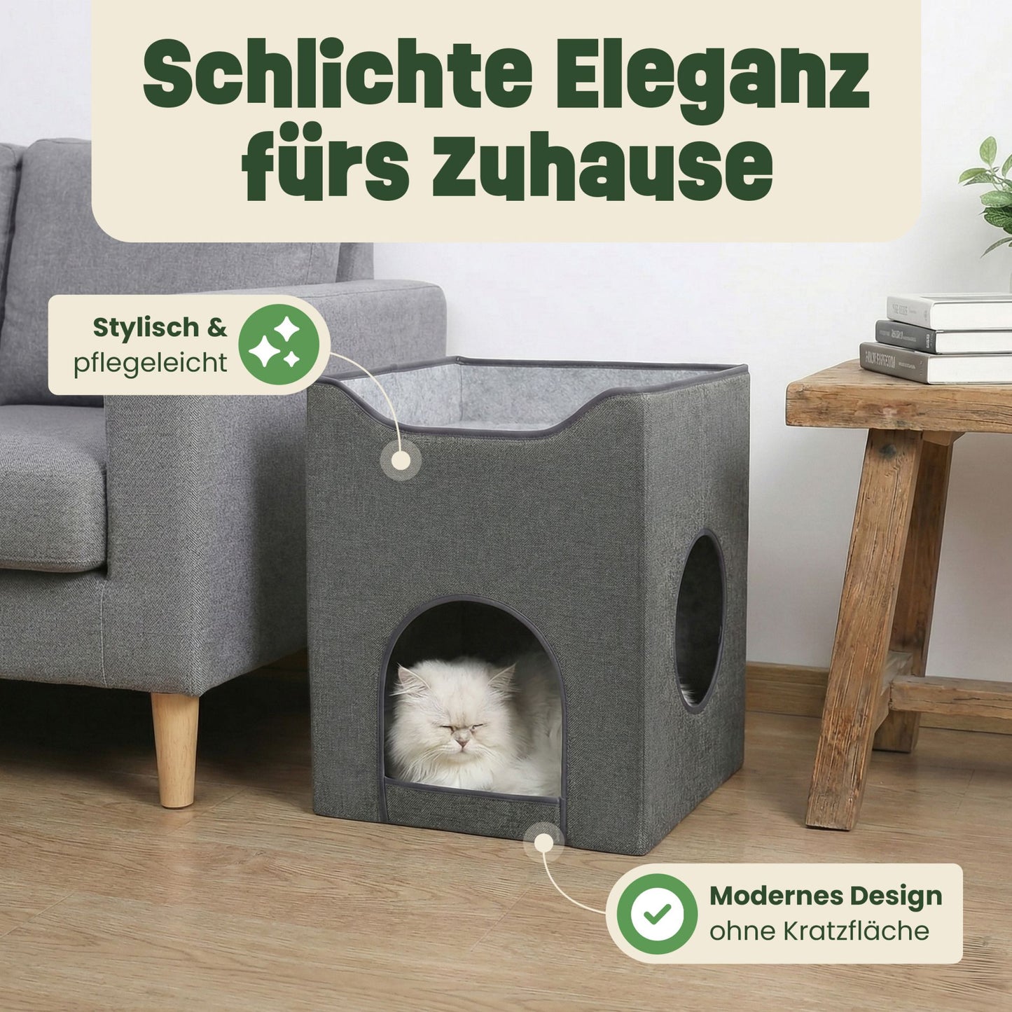 Katzenhütte Katzenhaus Katzenbox Katzenvilla Katzenhöhle  46604