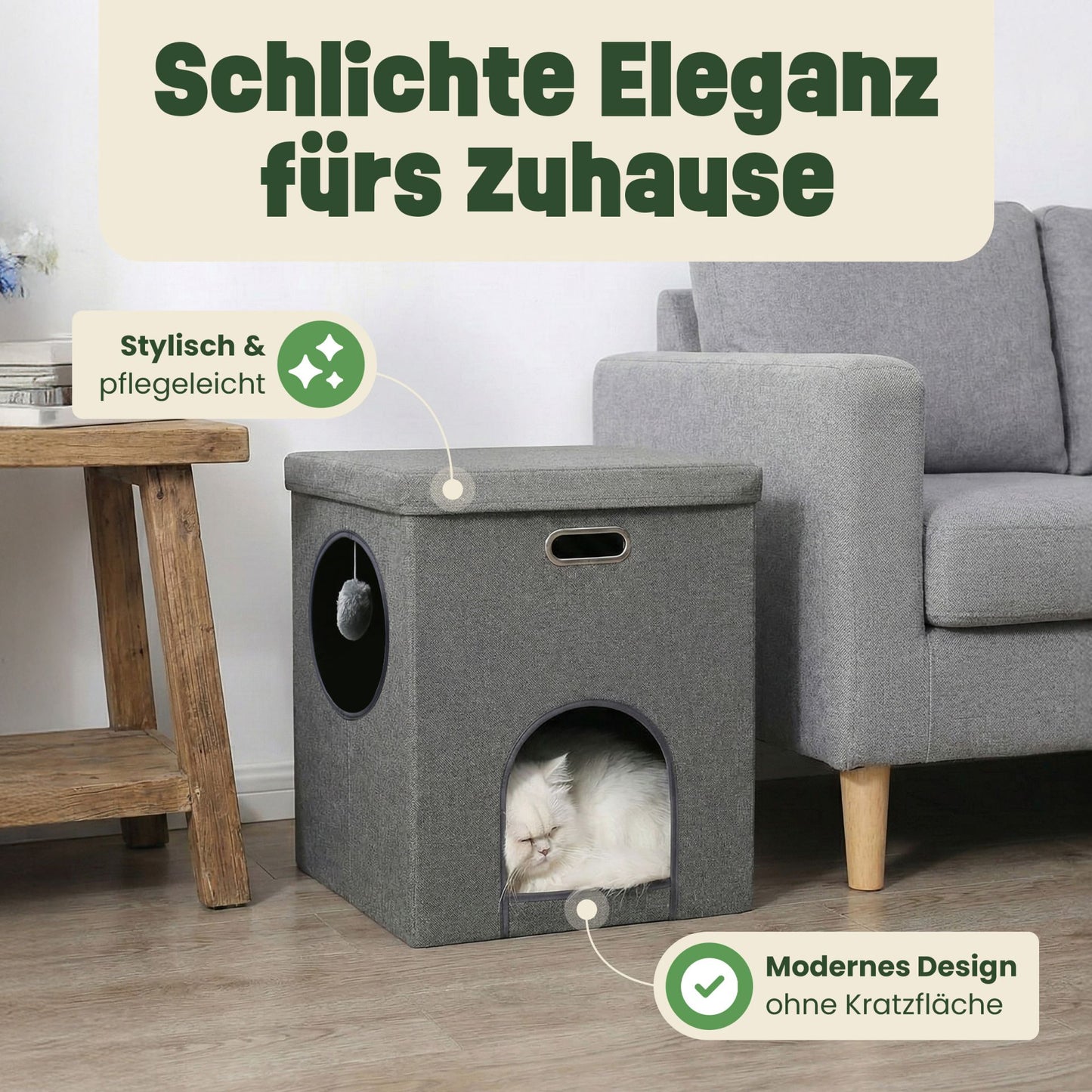 Katzenhütte Katzenhaus Katzenbox Katzenvilla Katzenhöhle  46607