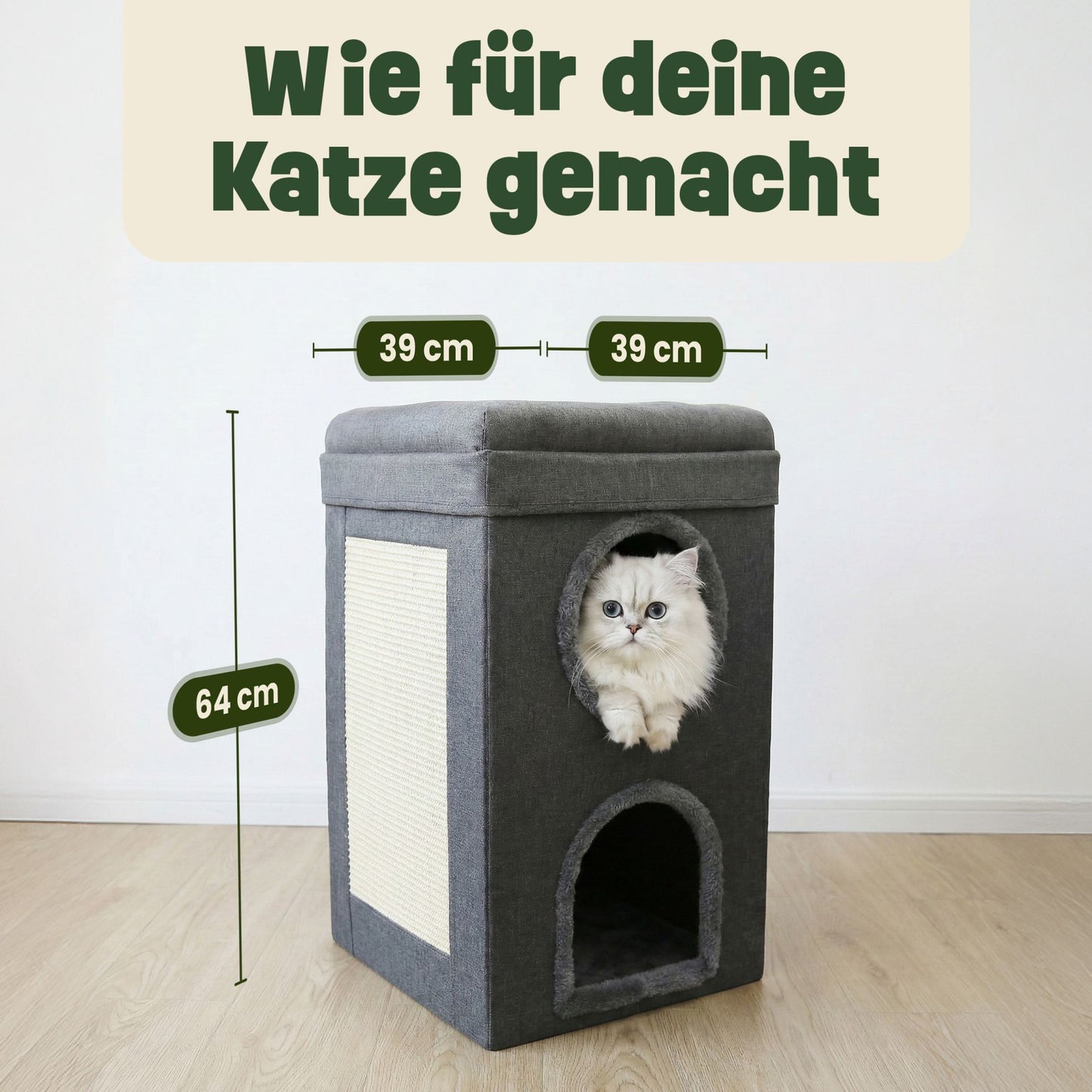 Katzenhütte Katzenhaus Katzenbox Katzenvilla Katzenhöhle  46608