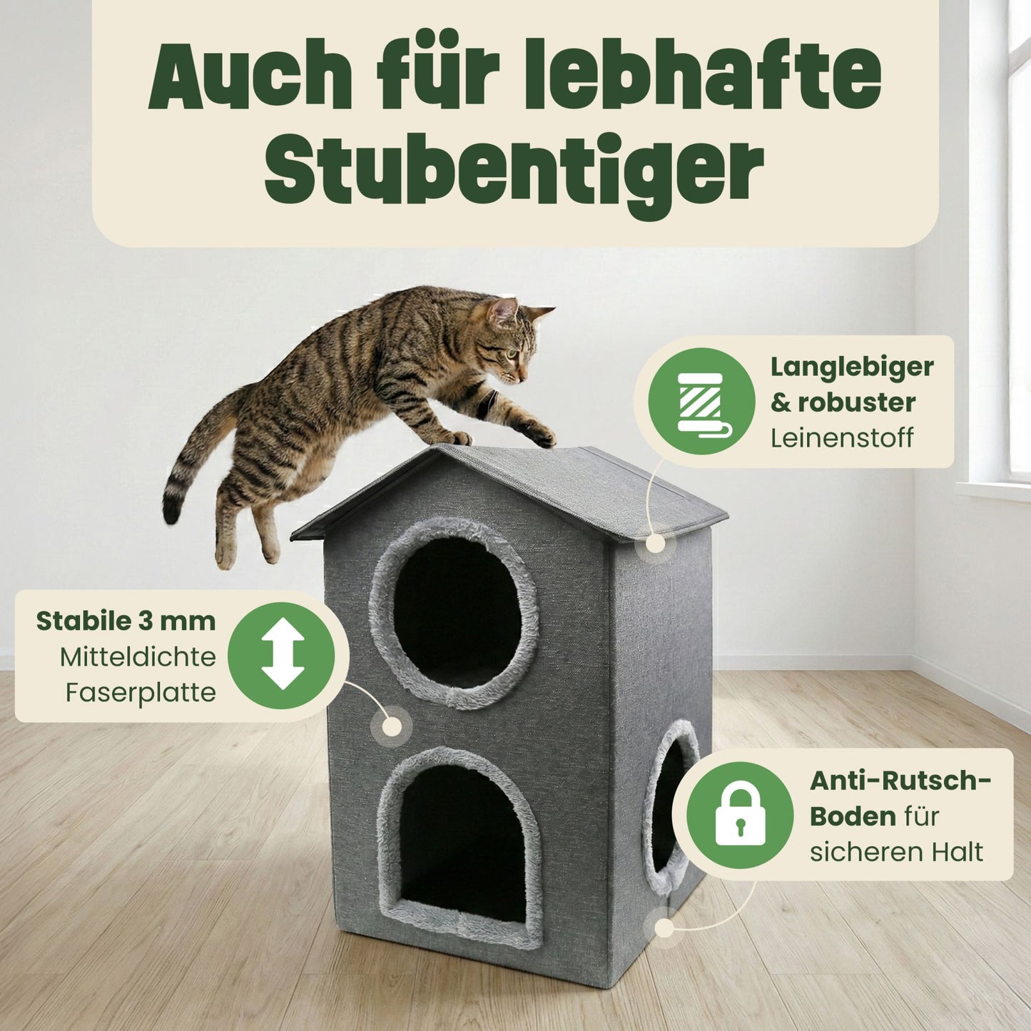 Katzenhütte Katzenhaus Katzenbox Katzenvilla Katzenhöhle   46611