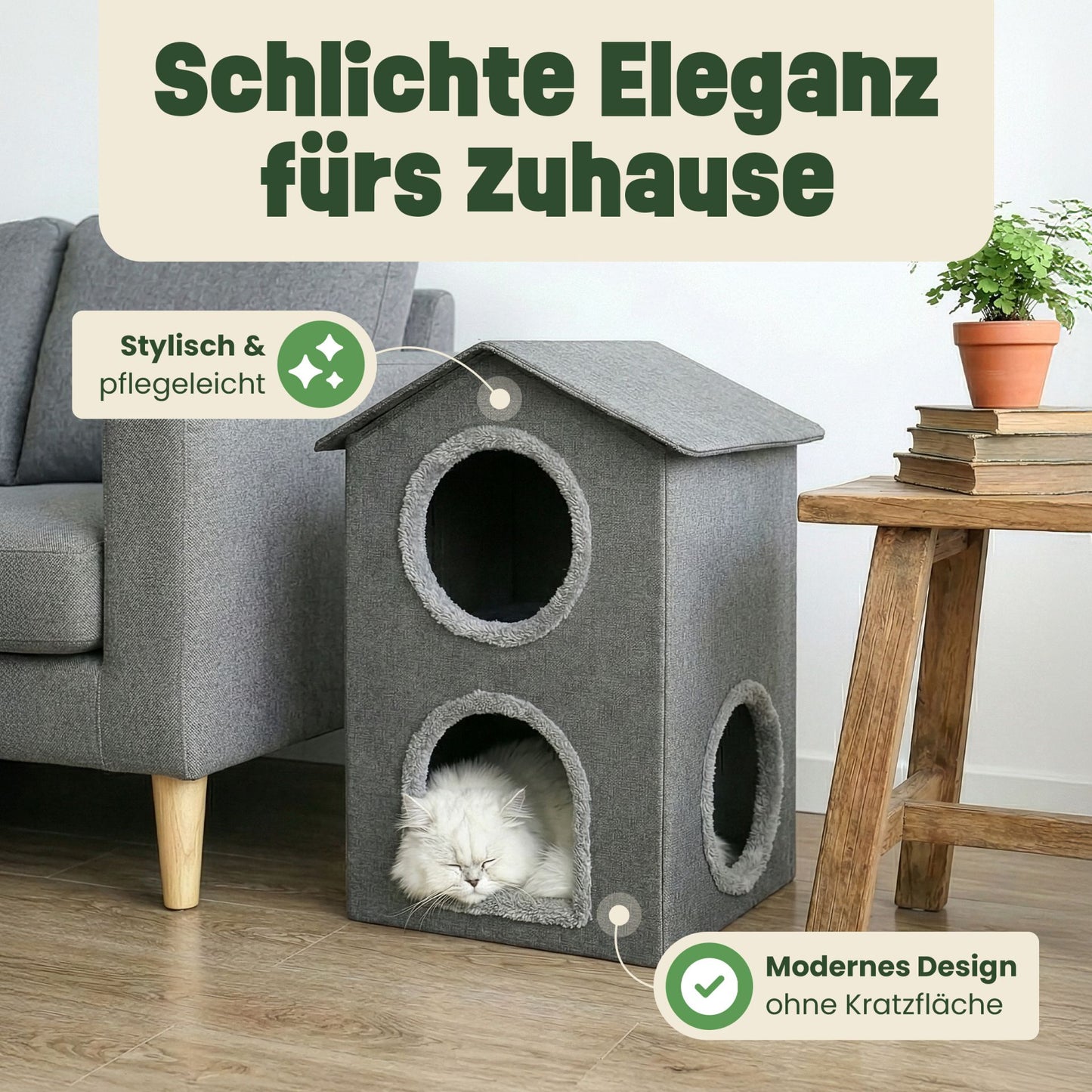 Katzenhütte Katzenhaus Katzenbox Katzenvilla Katzenhöhle   46611