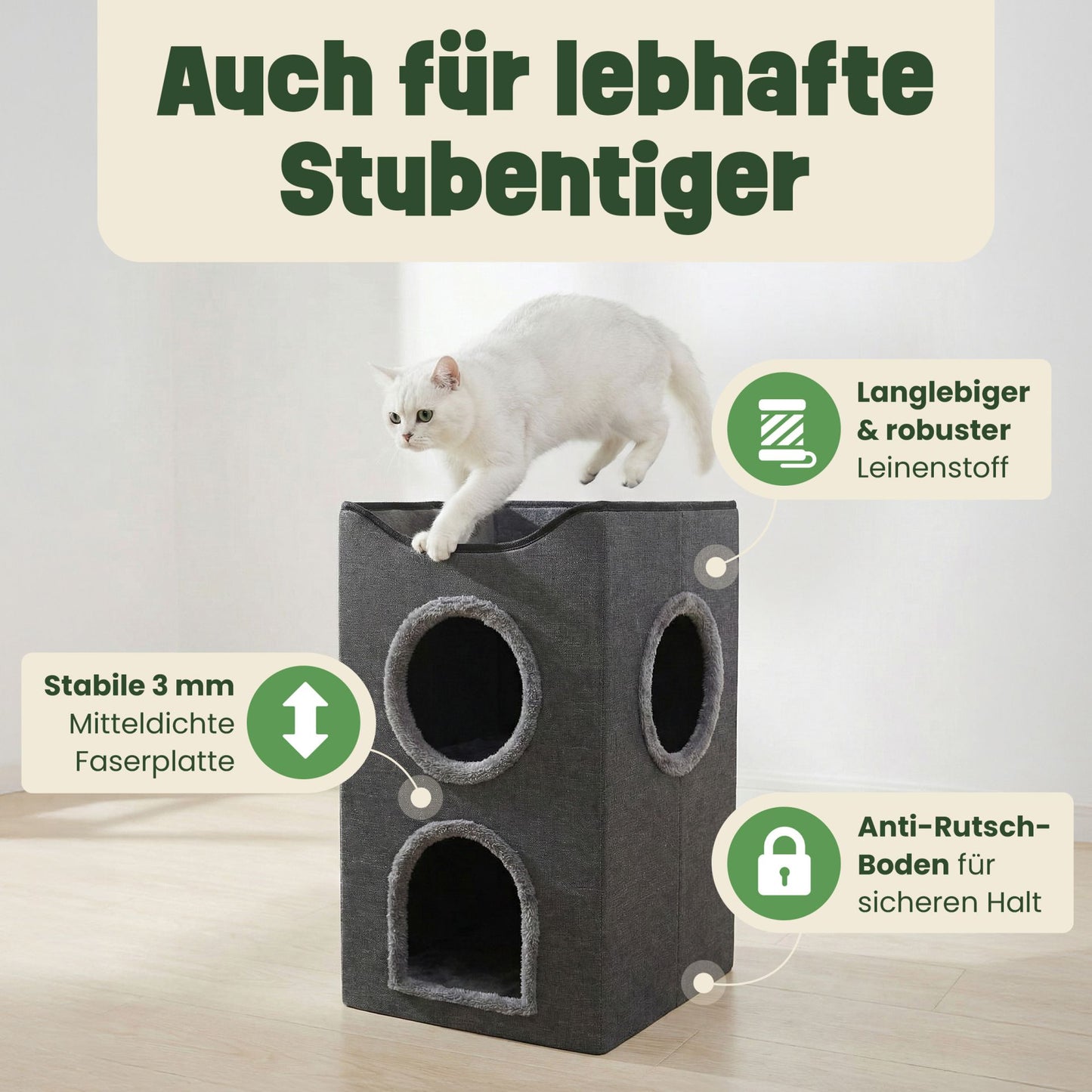 Katzenhütte Katzenhaus Katzenbox Katzenvilla Katzenhöhle   46612