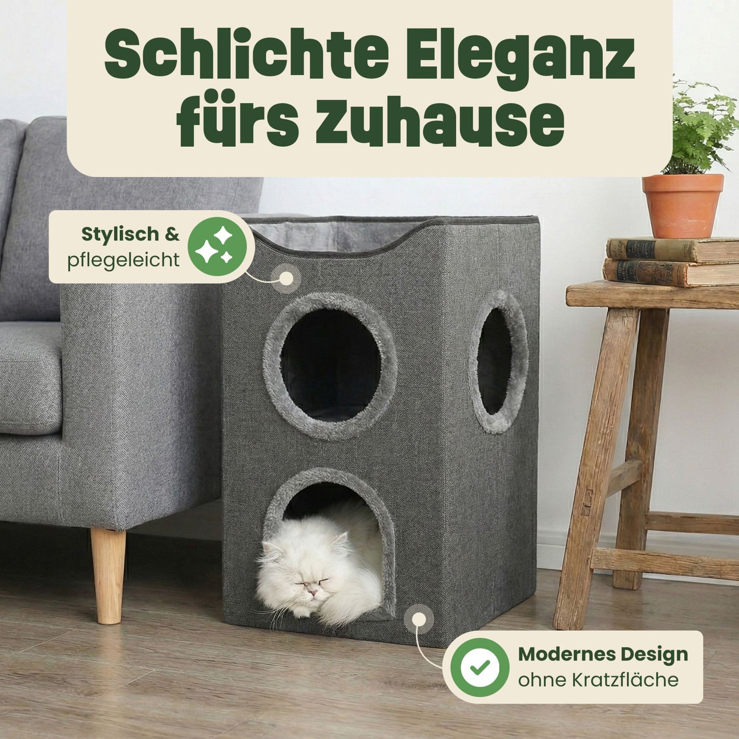 Katzenhütte Katzenhaus Katzenbox Katzenvilla Katzenhöhle   46612