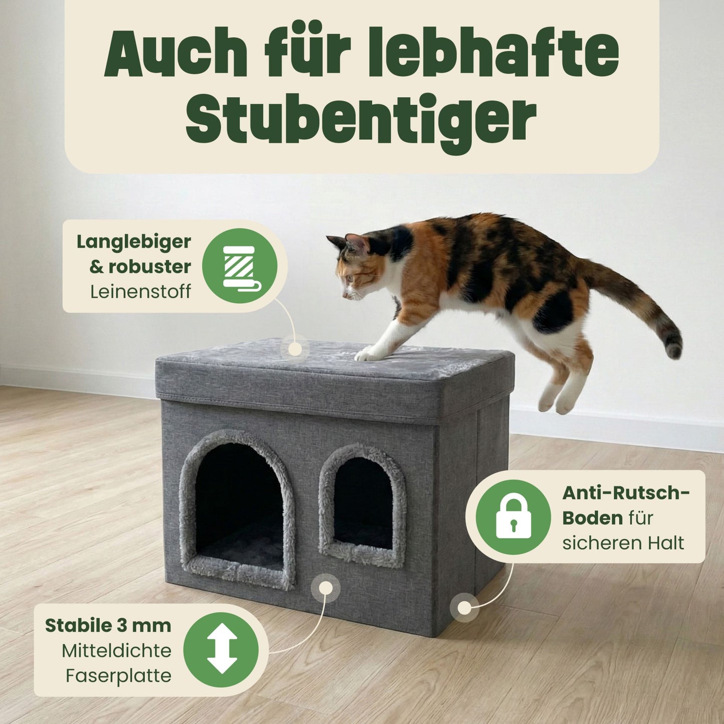 Katzenhütte Katzenhaus Katzenbox Katzenvilla Katzenhöhle  46613