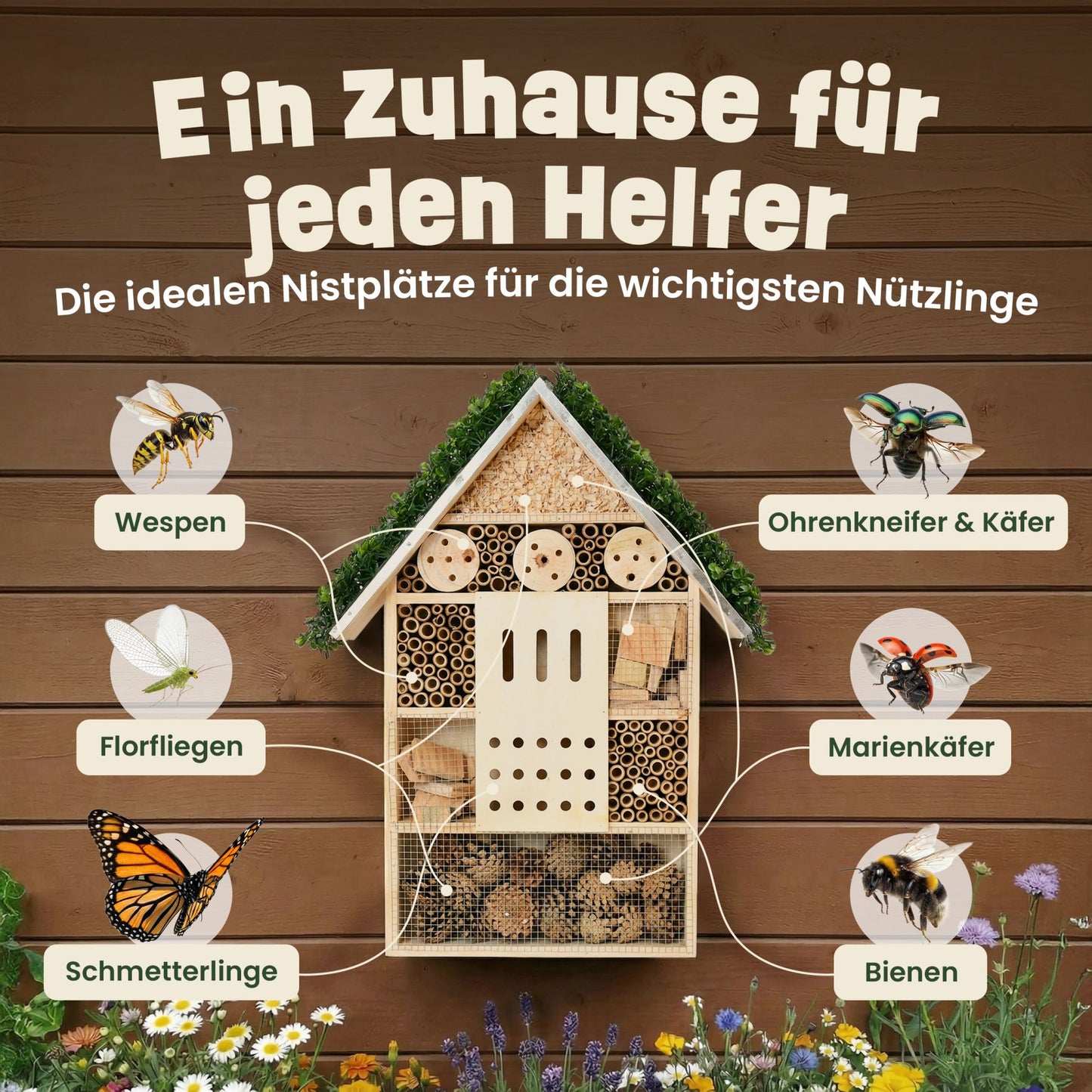 Insektenhotel Wildbienen Insekten Insektenhaus Bienenhotel 46799