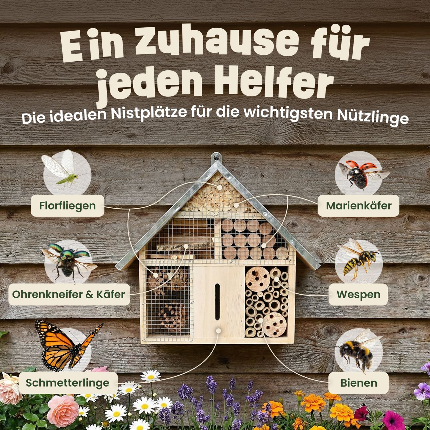 Insektenhotel Wildbienen Insekten Insektenhaus Bienenhotel 46802