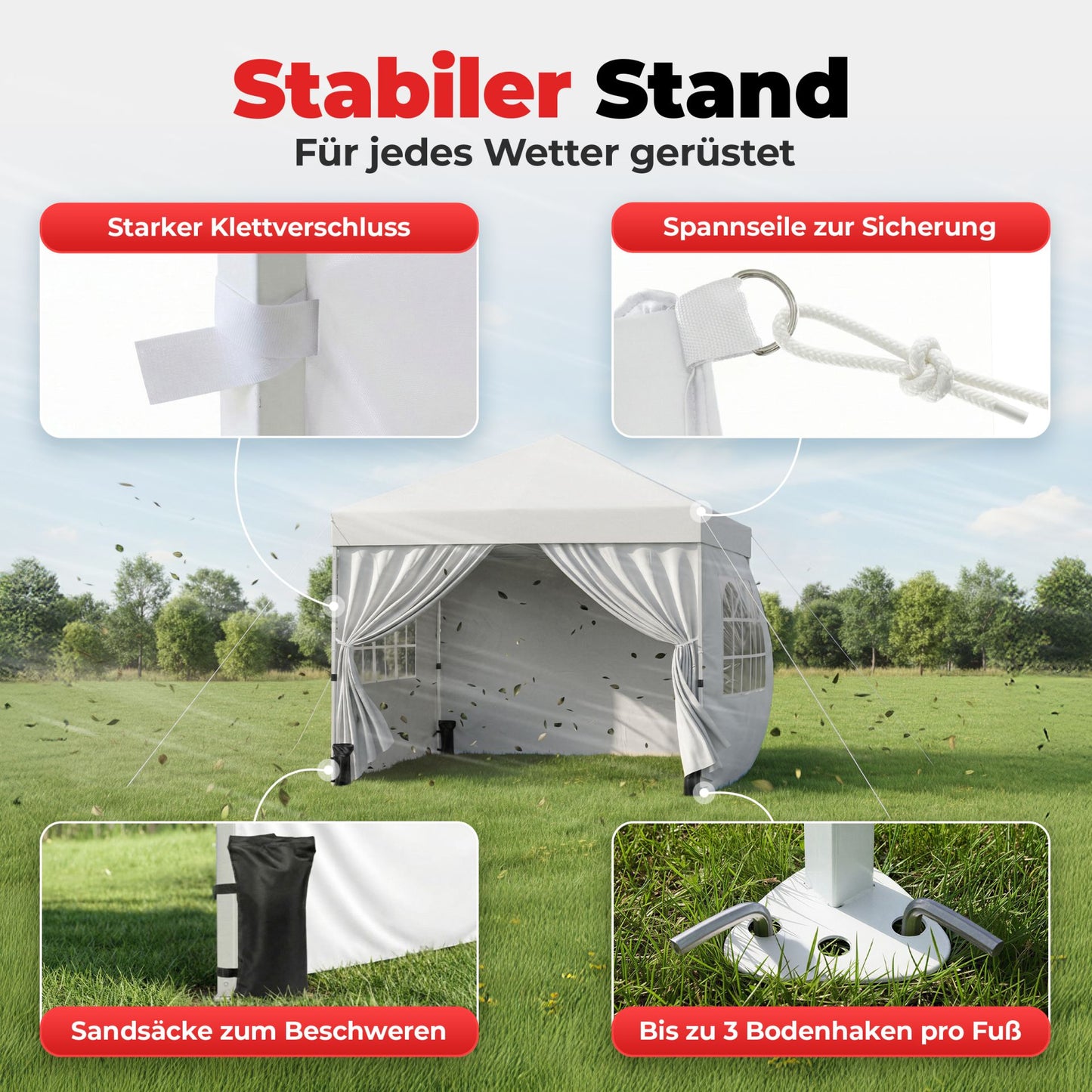 Pavillon Quickup Partyzelt Weiß