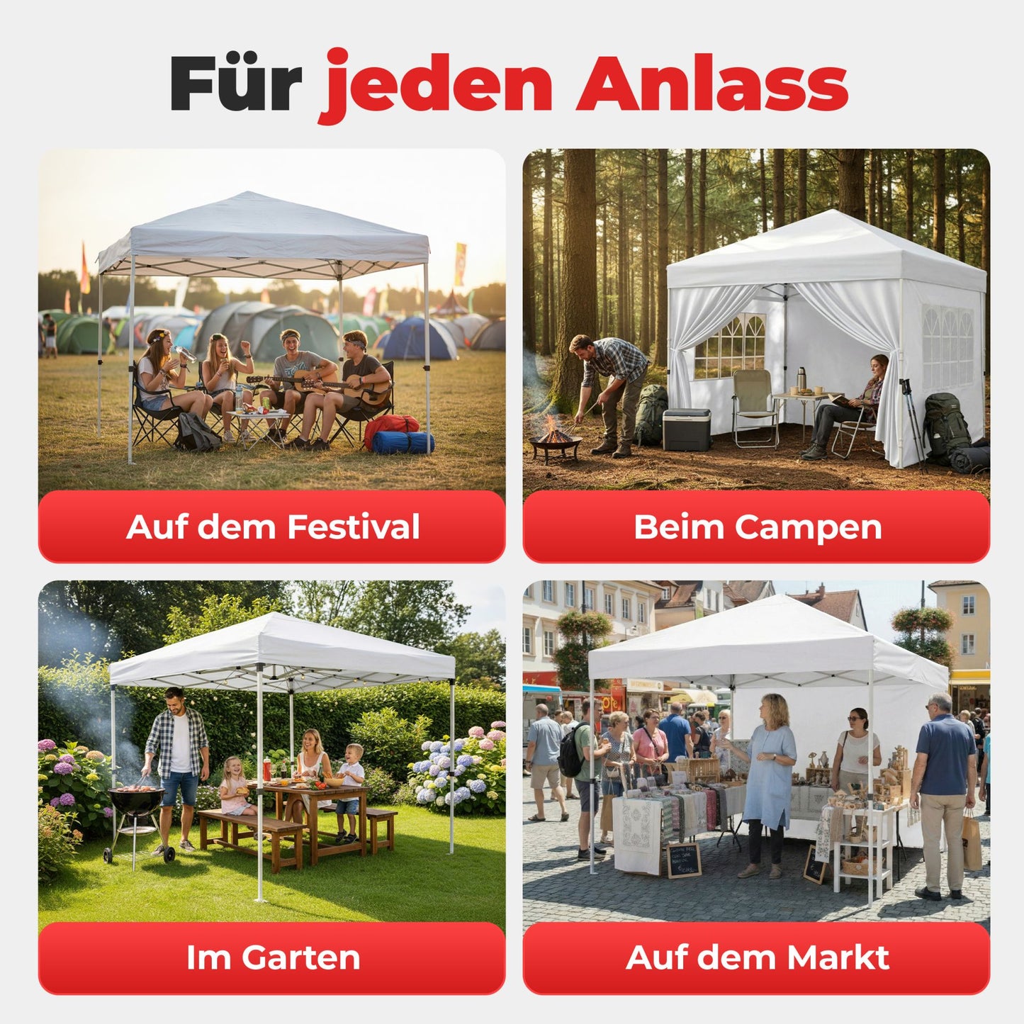 Pavillon Quickup Partyzelt Weiß