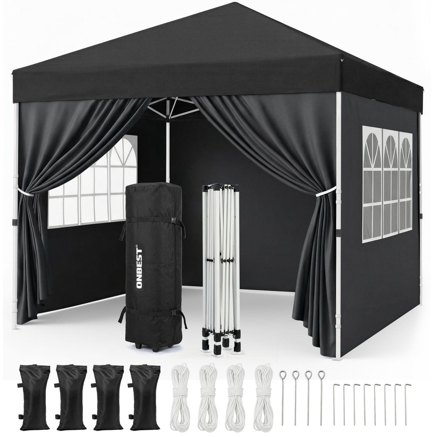 Pavillon Quickup Partyzelt Schwarz